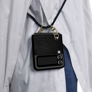 갤럭시 Z플립3 넥클리스 크로커다일 가죽 목걸이 케이스 F711