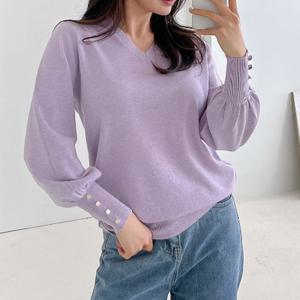 H스타일(WC)4058퍼프소매니트티 여성 봄니트티셔츠 여자 스웨터