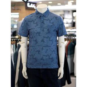 크로커다일 세이브존03 [크로커다일] 남성 여름 나뭇잎 프린트 반팔 카라 티셔츠 SAVCDAAATS2490