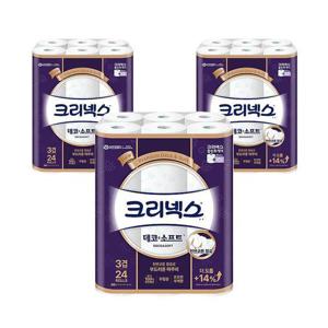 유한킴벌리 크리넥스 데코앤소프트 27m 24롤 x 3팩 화장지