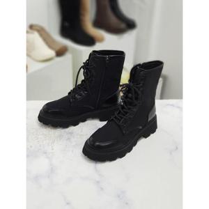 한슈 세이브존09 옆지퍼 레이스업 워커 부츠 4.5cm HS451932sr