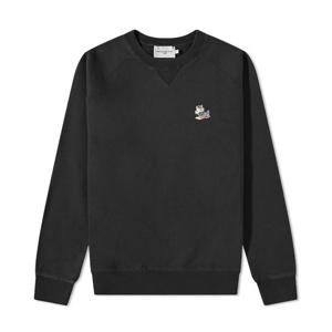 메종키츠네 남성 드레스드 폭스패치 크루넥 맨투맨 블랙 KM00304KM0001 P199