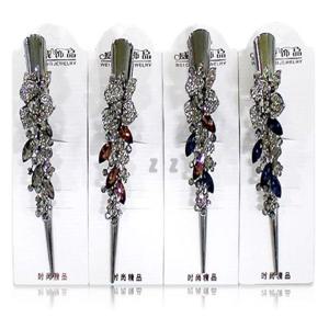 플라워 보석 일자 집게핀 올림머리핀 바나나빈 큐빅핀