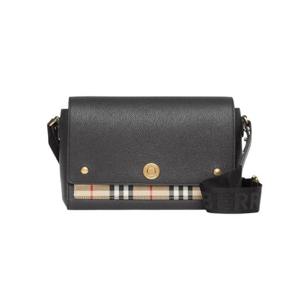 버버리 레더 빈티지 체크 노트 크로스바디백 블랙 8021110