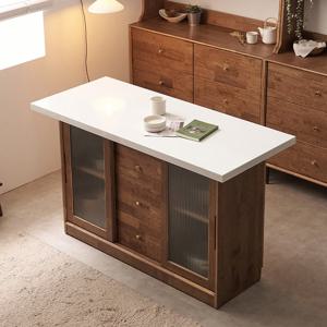 나무뜰 헤이즐 원목 인조대리석 아일랜드 식탁 서랍수납장 1500 GM466C (착불)