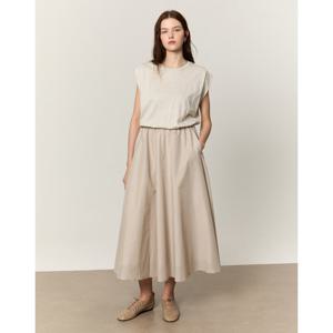 아떼 바네사브루노 여성 25SS 시즌오프 라이트베이지 소재배색 면 민소매 원피스 VLDR5B235I1