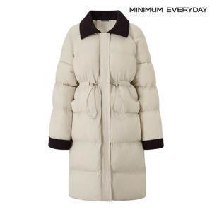 [미니멈][미니멈 에브리데이]코듀로이 배색 카라 스트링 롱 패딩 점퍼 (EB4JJ036D)