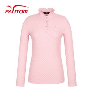 [팬텀] 여성 패턴 넥프릴 긴팔 티셔츠 222C3TH952_PK