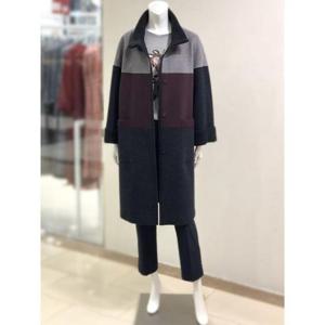 벨리시앙 세이브존01  울  배색 니트 코트 LC1403