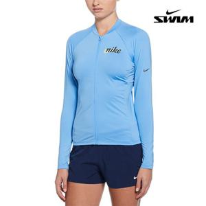 [나이키 스윔]여자래쉬가드 시그니처 스우시 풀 집업 롱 슬리브 하이드로가드 NESSF325-438