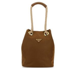 프라다 여성 브라운 Camel 나일론 미니 버킷백 1BE0822HG8 F0134