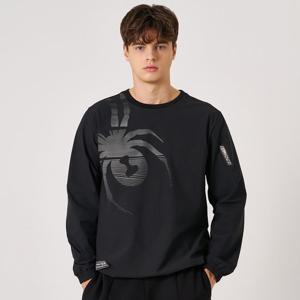 [스파이더] 남성 빅거미 우븐 맨투맨 티셔츠 SPKFCNRL205MBLK