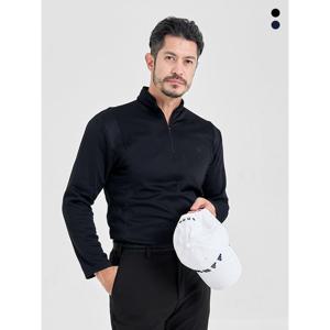 [마운틴벨리][기모] 남성 라인 반집업 플리스 티셔츠 MVT3417