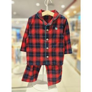블루독베이비[hu] 25.FW겨울신상 RD)체크파자마상하세트 45C70-672-18 크리스마스 잠옷 실내상하복 실내복