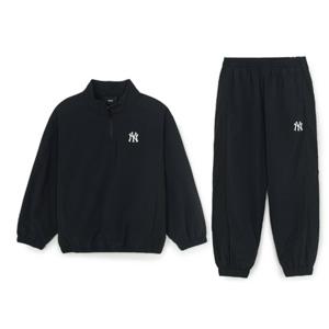 MLB 키즈 아웃도어 베이직 컬러블럭 우븐 맨투맨세트(7AS2B0256-50BKS)