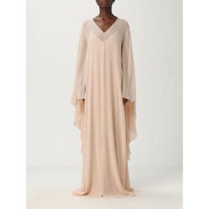 25FW 알베르타 페레티 롱 드레스 with 벨 sleeves V 넥라인 made from 라이트 웨이트 실크  044066160165