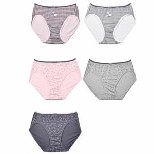 여성 미디 팬티 5매입 학생팬티 여성면스판팬티