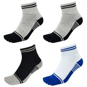 리스멘타 남자 스포츠 발가락양말 4켤레 두꺼운 이중쿠션바닥 등산 중목양말 패션 토우삭스