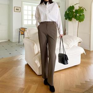 [옷자락] 여자 겨울 정장 오피스 세미부츠컷 브라운 블랙 팬츠