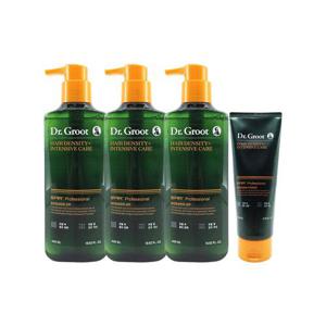 [닥터그루트][최신상] 닥터그루트 밀도 케어 샴푸 400ml 3개+트리트먼트 200ml 탈모