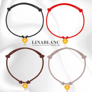 [리나블랑]24K 순금 컷팅하트 패브릭  팔찌