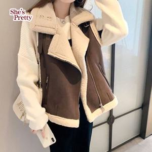 [쉬즈프리티] 마크양털무스탕조끼 L까지_여성조끼베스트