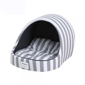 고양이숨숨집 강아지 줄무늬 동글 하우스 그레이 중형 1P 숨숨집