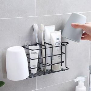 화장실 칫솔 양치 컵 걸이 욕실 정리 함 무타공 부착식