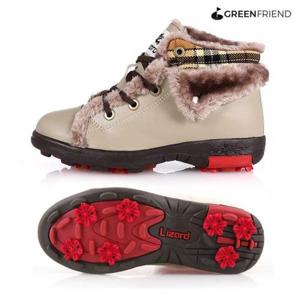 [그린프렌드]BOA 카키 여성용 방한 골프화 필드용 스파이크분리형