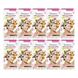 리체나 샴푸형 퍼퓸 염색제 부드러운 갈색X10개