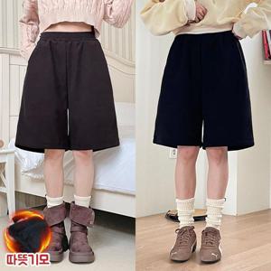 [당일출고/데일리/양털기모]쏘옷 여성용 겨울 기모 벨벳 코듀로이 버뮤다 5부 반바지_88024