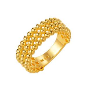 [한국금다이아몬드] 여자 순금 반지 유광 트리플 볼 24K 5.625g 애끼 검지