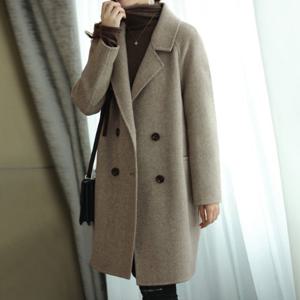 [블랙퀸]마감할인 로네스 루즈핏 더블 하프 롱 코트 blk002445