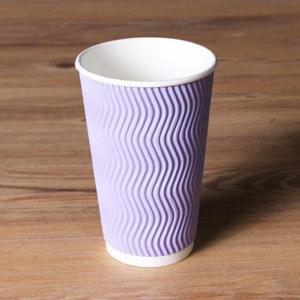 일회용 3중 단열컵 라벤더 16온스 커피 종이컵 500개