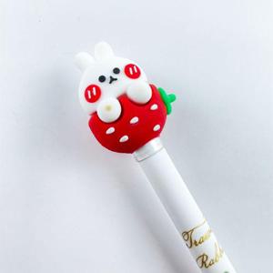 딸기토끼 부드러운 어린이 필기구 볼펜 (W8F5824)