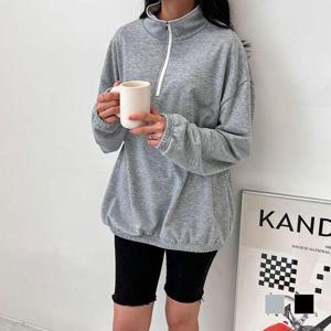 여성 운동복 여자 반집업 밴딩 롱기장 티셔츠