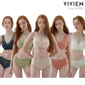 [방송히트]비비안 프리모션23차 빅사이즈 리프팅 패널 런닝형 노와이어 라이크라 브라팬티세트