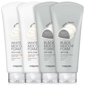 포슈어 화이트/블랙 쫀쫀 모찌 대용량 클렌징폼 220mlX4개 / 모공 폼클렌징 폼클렌저