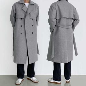 블루트 / 울 남자트렌치코트 남자더블코트