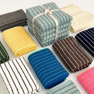 테리파머 핀스트라이프 고중량 200g 호텔수건 5장 리본선물포장 수건 샤워 타올 목욕 타월