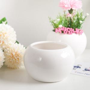 도자기 원형 화분 우유 특대 11x7cm 조화꽃 전용 다육 인테리어 장식 소품 원예 용품 가드닝