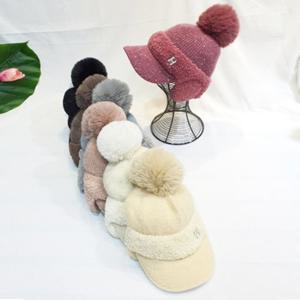 여성 겨울 방한 퍼 귀마개 니트 골프모자 L122071