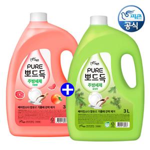피죤 퓨어 뽀드득 주방세제 대용량 3Lx2개 / 기름때제거/피부보호