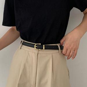 [루즈루나]제스퍼 여자 포인트 금장 버클 정장 캐주얼 가죽 벨트