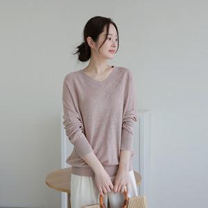 [소재올킬]프렌치 린넨100 르포엠 미스티 브이넥 니트 3종세트