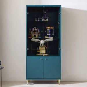 (착불) 메이든 5단 장식장 거실 책장 피규어 유리선반 진열장