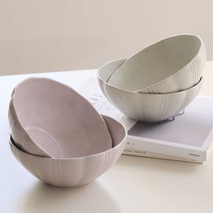 [로얄포드] 코지 화이트 면기 2P + 핑크 면기 2P 도자기 라면 그릇 우동기 유광 면기세트