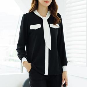 [데드라](99size)먼타이배색블라우스 TBC4003_DO