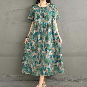 [쿠잉]오버핏 중년여성 여름 롱원피스 데일리/홈웨어원피스