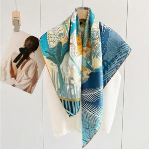 [루즈루나] 미셸 여성 사각 스카프 사파리 봄 가을 사계절 포인트 머플러 S83